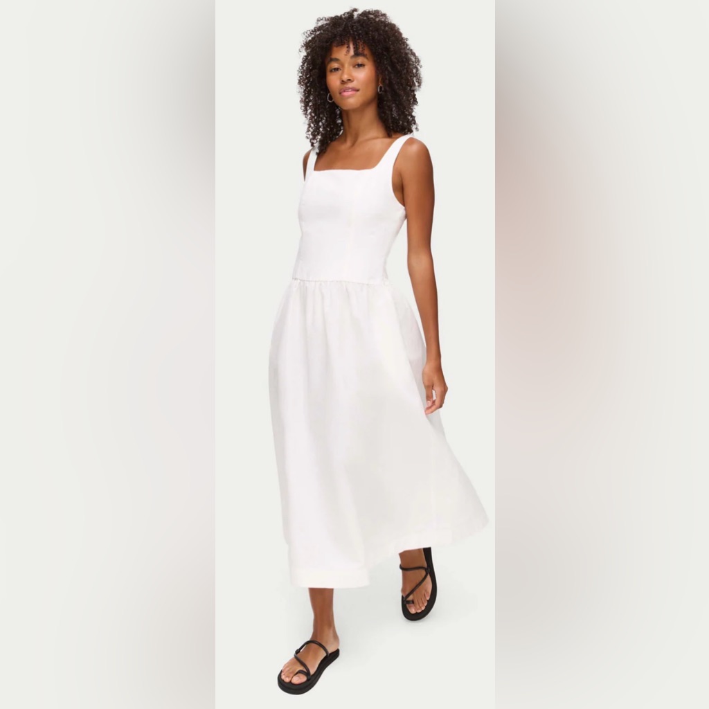 Aligne Rosia Drop Waist Linen Dress. Nwt